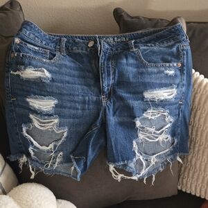 American Eagle Outfitters Ripped Blue Jean Shorts